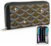 Colored Rhinestone Design Accordion Wallet - Black