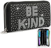 Sparkling Be Kind Accordion Wallet - Black
