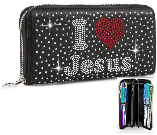 Jesus Love Accordion Wallet - Black