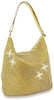 Rhinestone Covered Metal Mesh Hobo - Gold