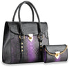 Embossed Hand Tote Set - Purple