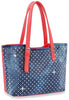 Diamond Bling Shopper Style Tote-Coral