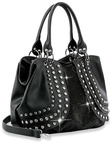 Gorgeous Studded Fashion Handbag - Black