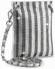 Striped Rhinestone Petite Crossbody Sling - Silver