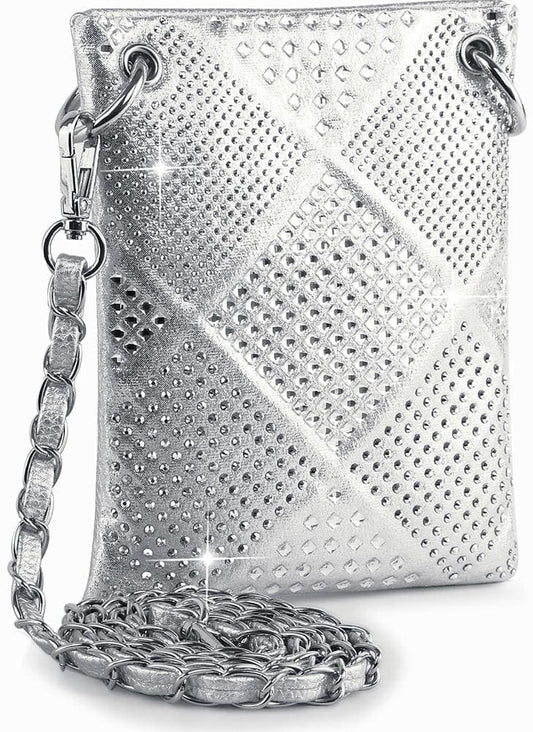 Diamond Design Petite Crossbody Sling - Silver