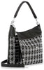 Petite Diamond Pattern Hobo Handbag - Black