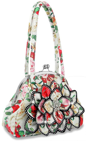 Layered Floral Print Petal Handbag