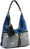 Rhinestone Zip Fashion Hobo