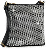 Grid Pattern Rhinestone Crossbody Sling