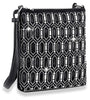 Layered Art Deco Design Crossbody Sling - Black