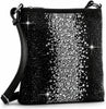 Glamorous Rhinestone Design Crossbody Sling - Black