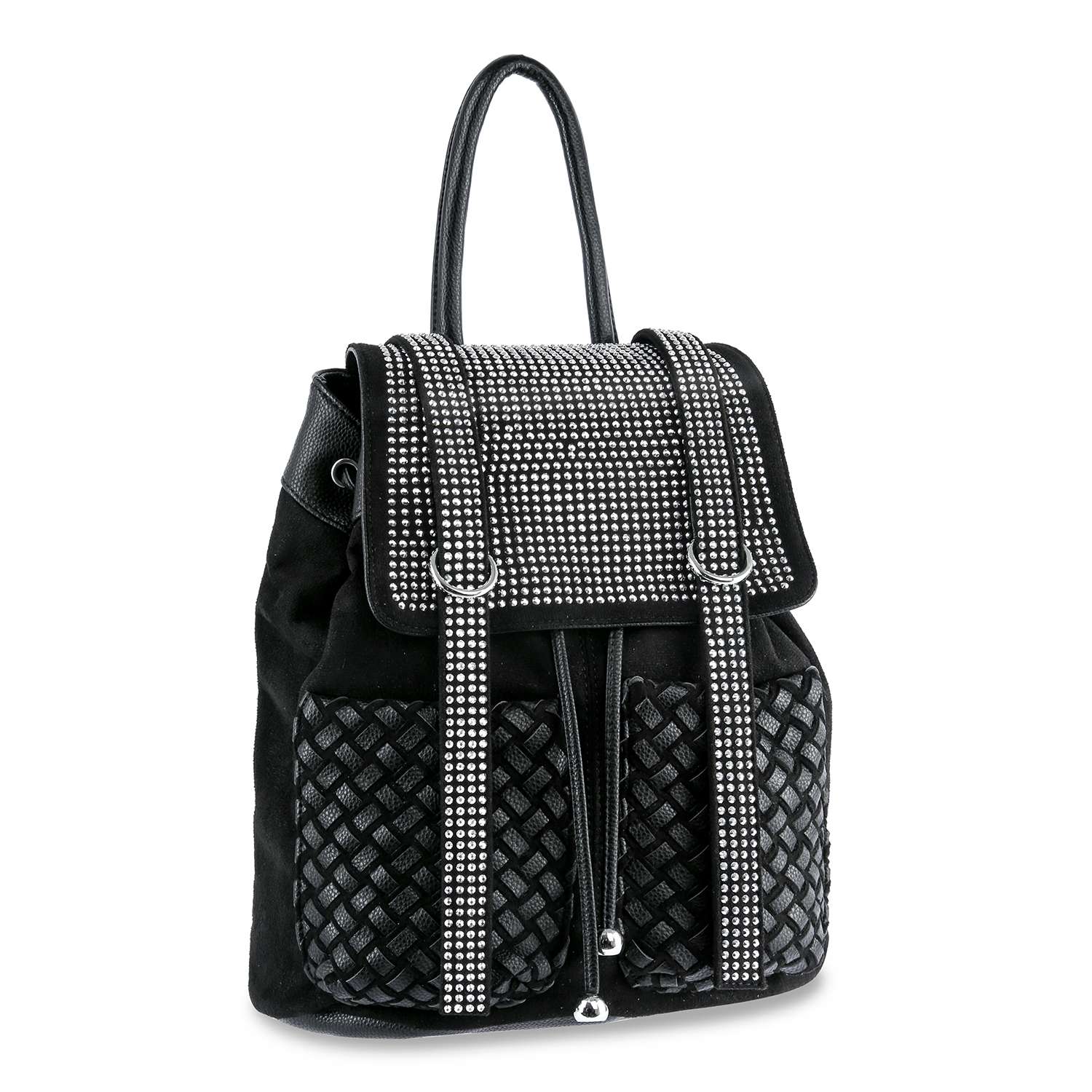 Rhinestone Basketweave Drawstring Backpack – handbagexpress Rhinestone Basketweave Drawstring Backpack – handbagexpress