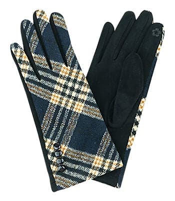 Classic Plaid Fashion Gloves - Navy