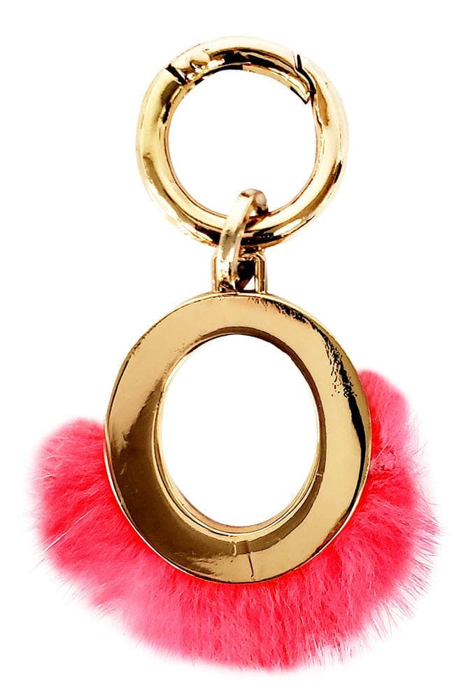 Whimsical Feather Purse Charm  - Coral