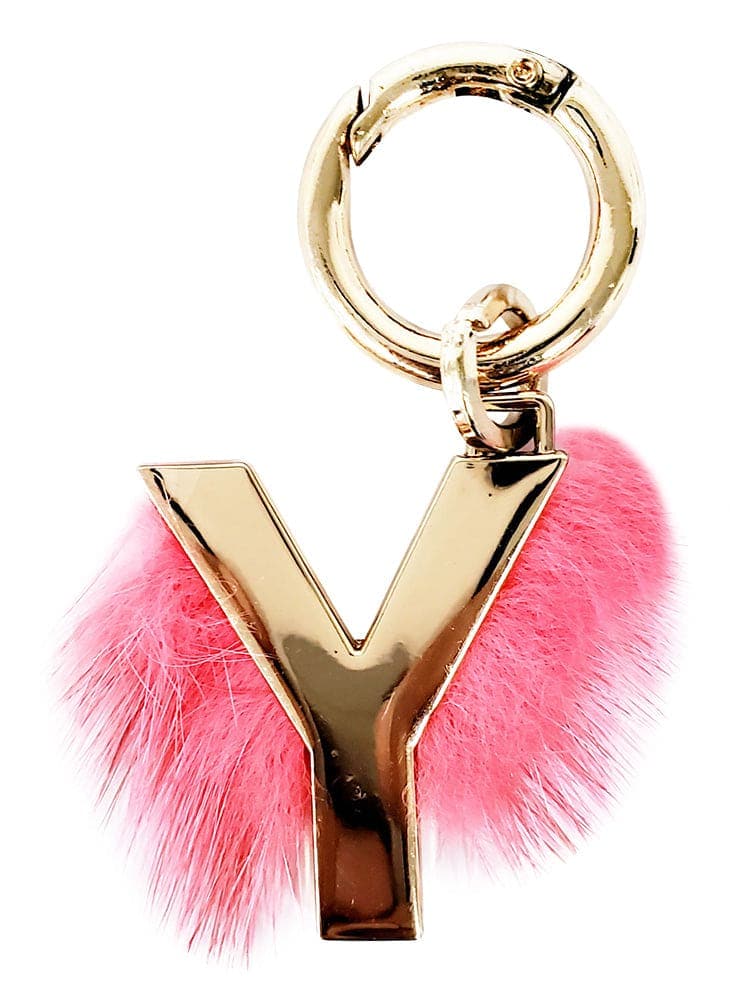 Whimsical Feather Purse Charm  - Coral