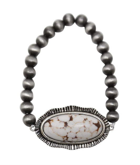 Stone Pendent Stretch Bracelet 