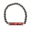Stone Pendent Stretch Bracelet  - Coral