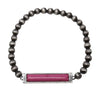 Stone Pendent Stretch Bracelet  - Fuchsia