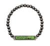 Stone Pendent Stretch Bracelet  - Green