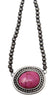 Bead and Stone Necklace - Fuchsia