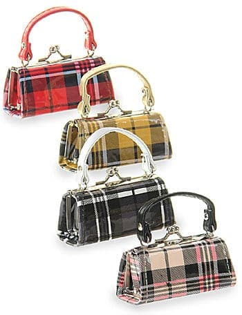 Plaid Lipstick Case Assorted Set - Purchase Pack of 12