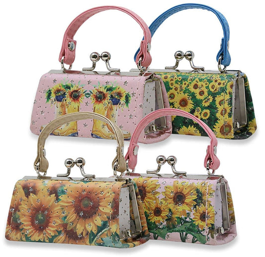 Sunflower Design Lipstick Case Assorted Set - Purchase Pack of 12