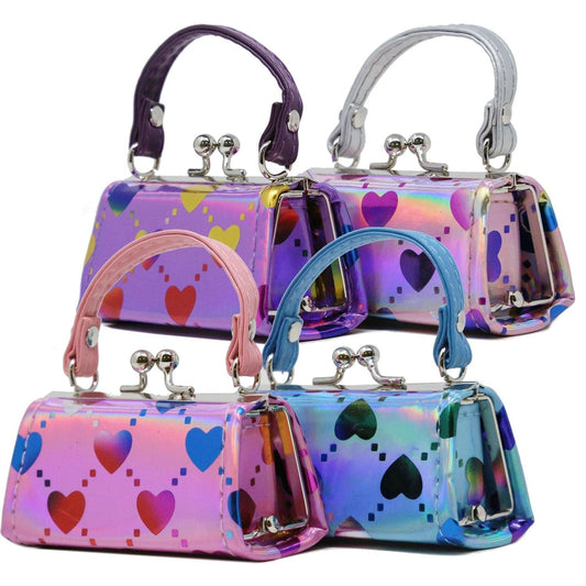 Heart Print Iridescent Lipstick Case Assorted Set - Purchase Pack of 12