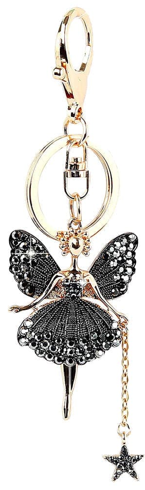 Rhinestone Fairy Purse Charm - Black