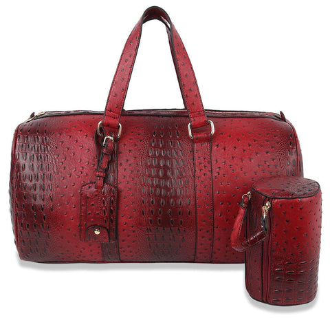 Large Alligator Embossed Duffle Set - LF128-RD