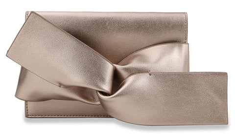 Modern Bow Clutch Evening Bag - Bronze