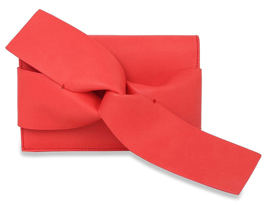 Modern Bow Clutch Evening Bag - Coral