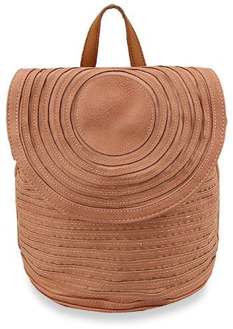 Pleated Design Fashion Backpack - Mauve