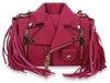 Petite Fringe Motorcycle Jacket Shoulder Bag - LY120-BK