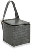 Alligator Embossed Box Style Hand Tote - Grey