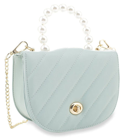 Petite Pearl Accented Shoulder Bag - Mint