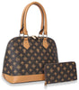 Signature Print Satchel Tote Set - LMG002-1W-CF