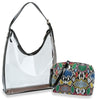 Snakeskin Print Clear Tote Set