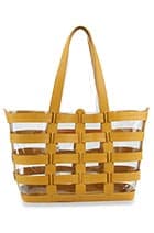 Two Piece Clear Tote Set - Mustard