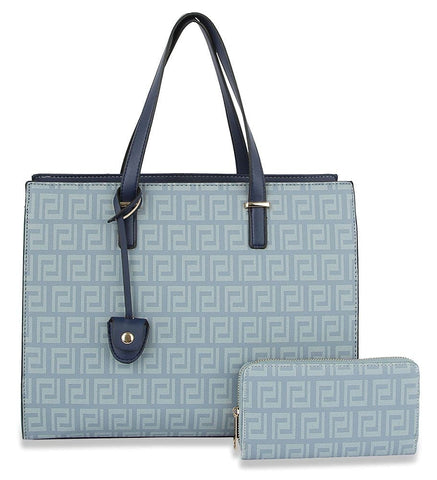 Signature Print Hand Tote Set - LSD141-1W-BL