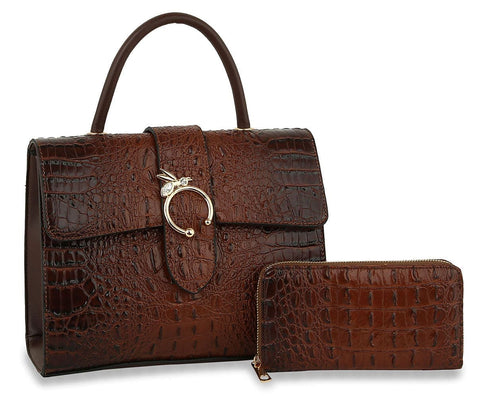 Front Flap Embossed Tote Set - DX-0137W-CF