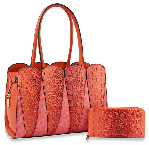 Scalloped Edge Hand Tote Set - DX-0148W-CL