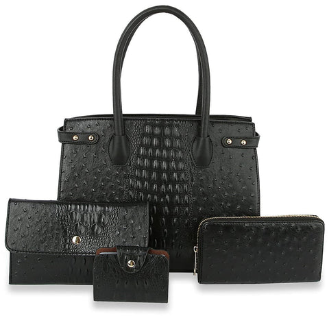Four Piece Fashion Handbag Set - LQ240-1W-BK