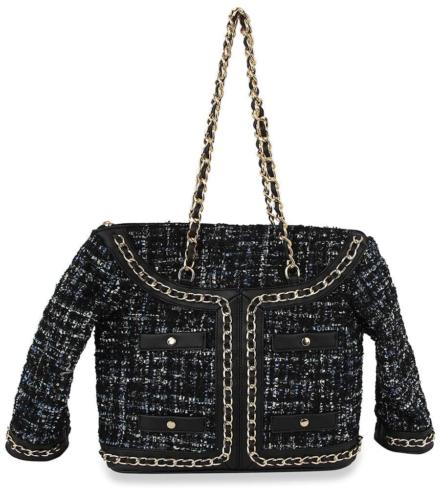 High Fashion Tweed Jacket Shoulder Bag - LY049-1-MT1