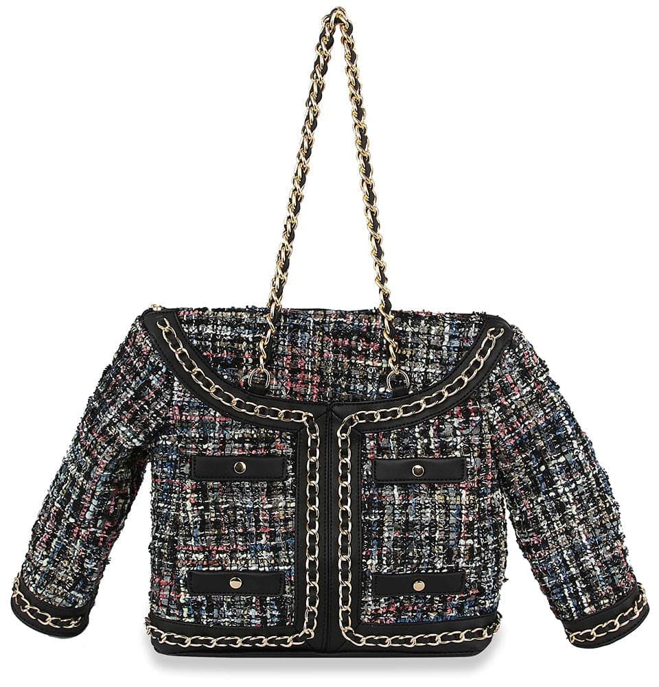 High Fashion Tweed Jacket Shoulder Bag - LY049-1-MT2