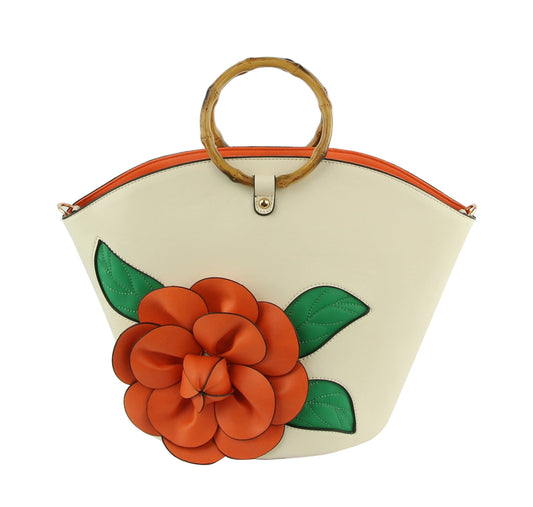 Raised Flower Fashion Hand Tote