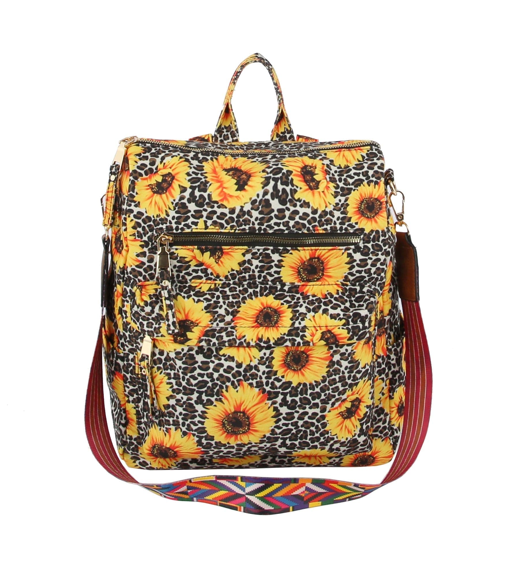 Sunflower Print Casual Fashion Backpack