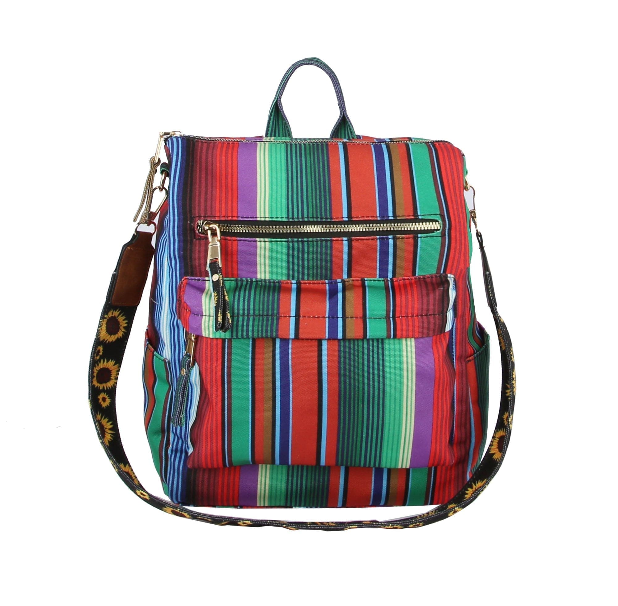 Colorful Striped Casual Fashion Backpack