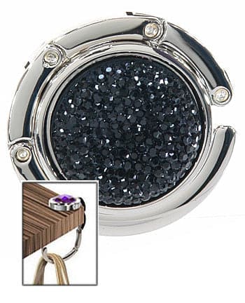 Textured Gem Design Purse Hanger - Black