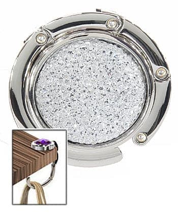 Textured Gem Design Purse Hanger - Silver