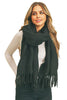 Pleated Design Fashion Scarf - Black